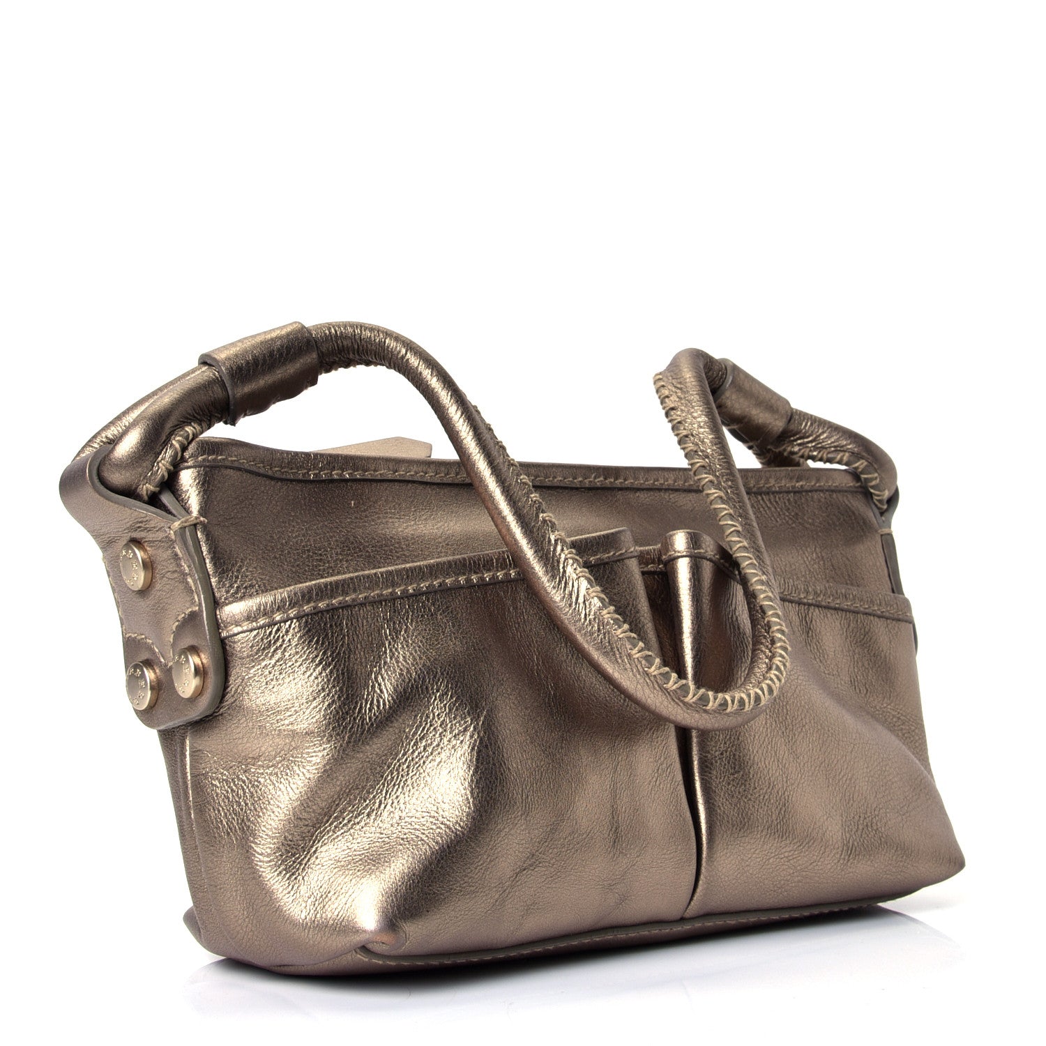 Burberry Metallic Calfskin Shoulder Bag Gold 2 of 4