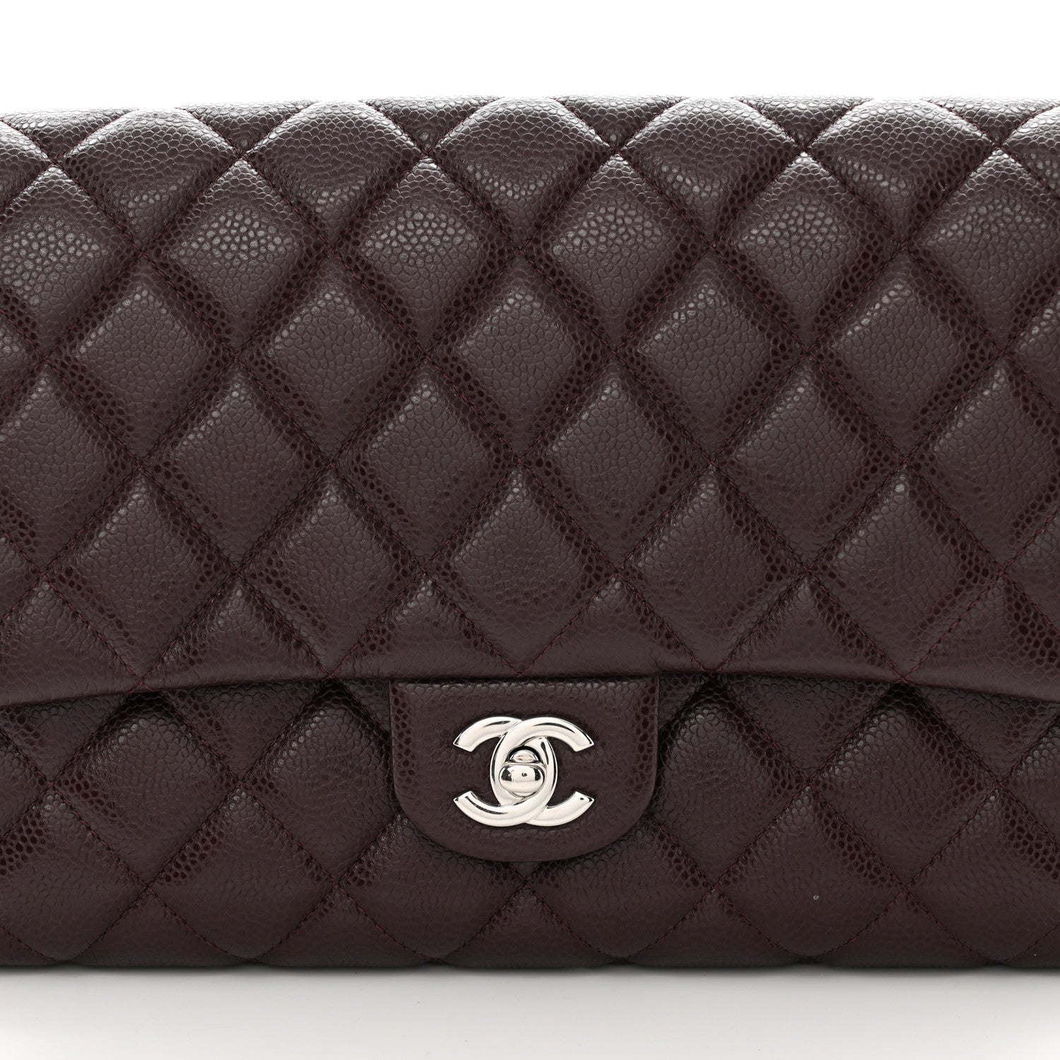 Chanel Caviar Quilted Clutch With Chain Flap Burgundy 8 of 13