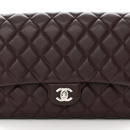Chanel Caviar Quilted Clutch With Chain Flap Burgundy 8 of 13