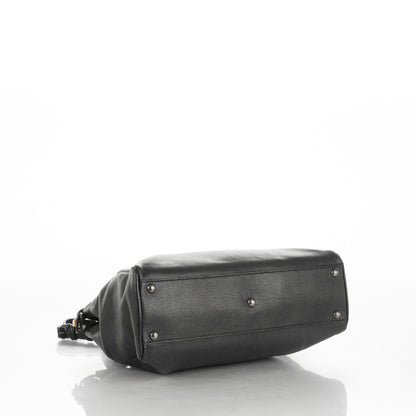 Fendi Goatskin Zucca Medium Peekaboo Iconic Satchel Black Tobacco 4 of 9
