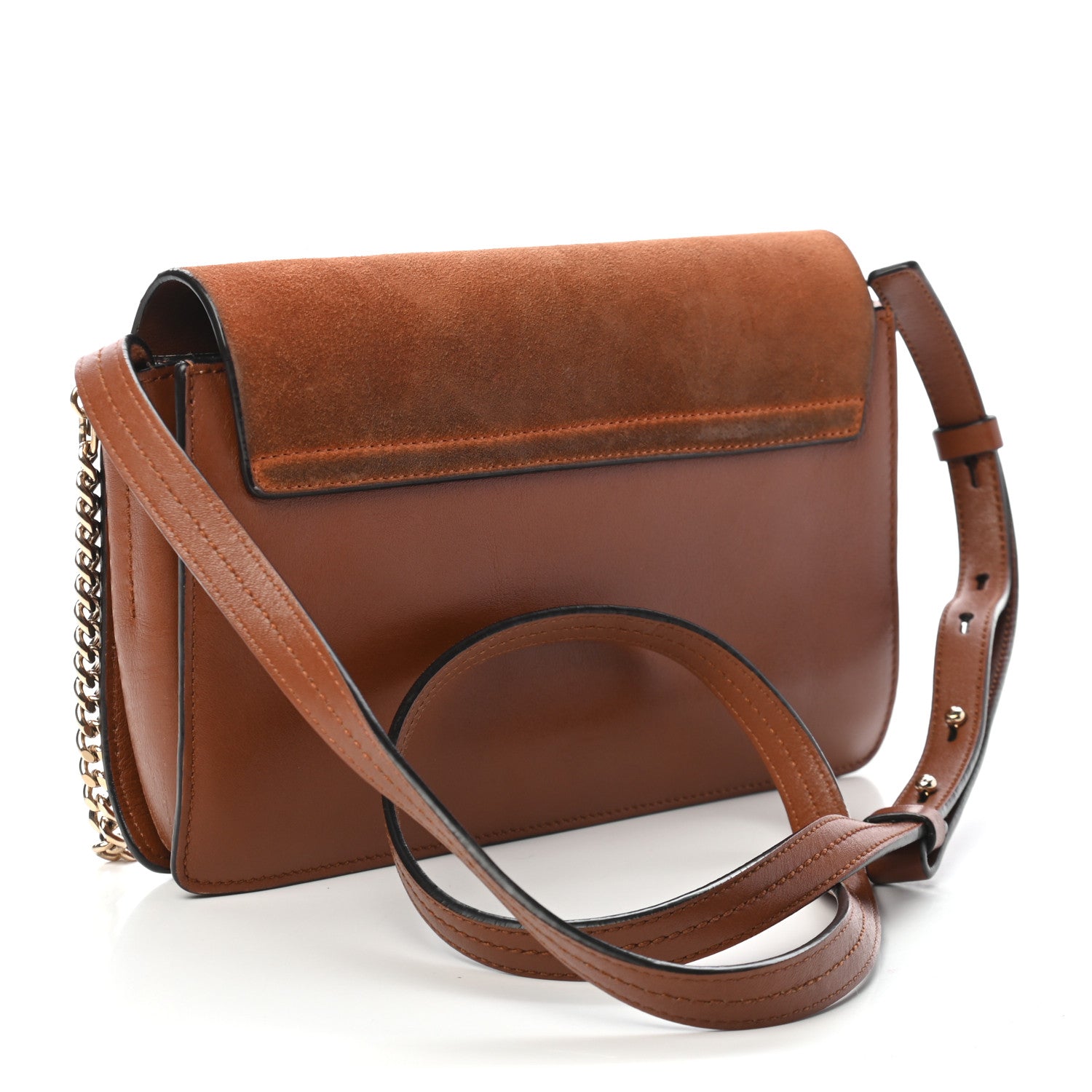 Chloe Suede Calfskin Small Faye Shoulder Bag Tobacco 3 of 8