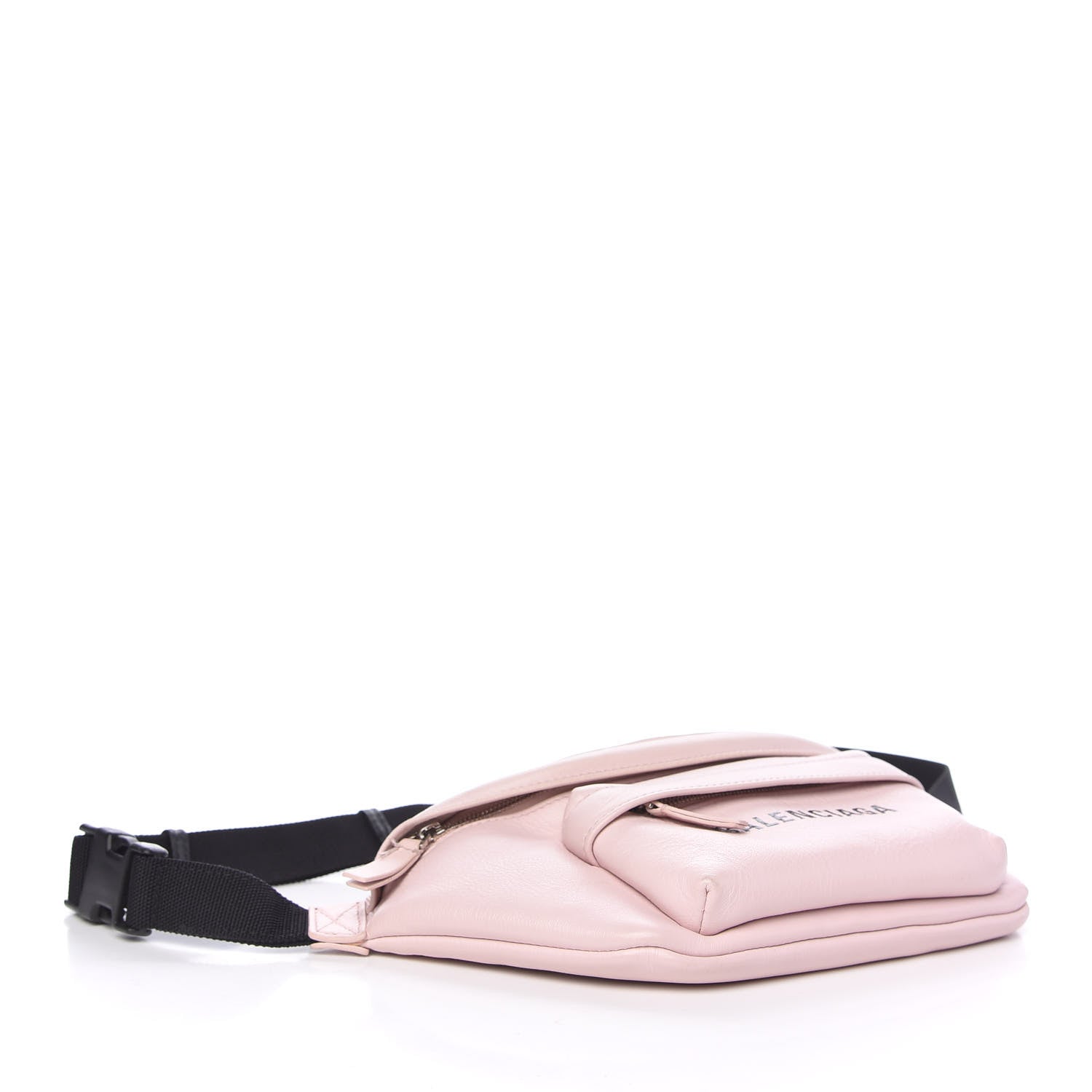 Balenciaga Smooth Double Calfskin Logo Everyday Beltpack XS Light Rose Black 4 of 9