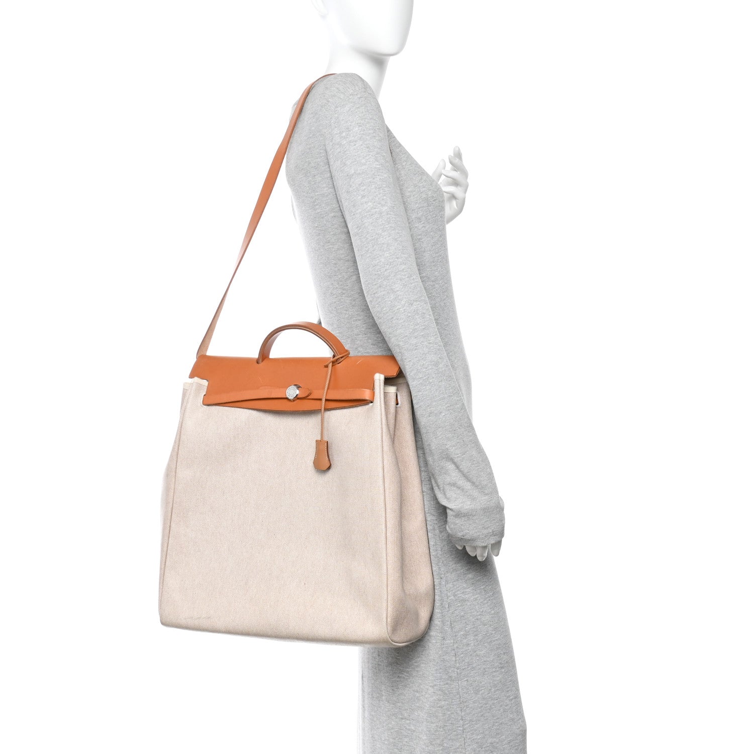 Hermes Toile Vache Calfskin Herbag 39 MM Natural 3 of 27