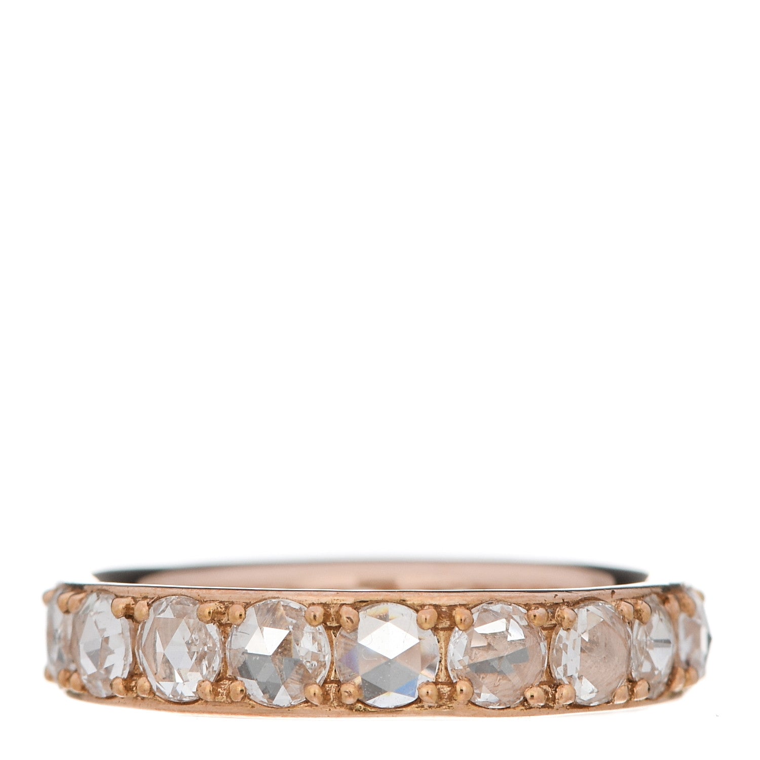Tiffany 18K Rose Gold Diamond Metro Rose Cut Eternity Band Ring 49 5 3 of 5