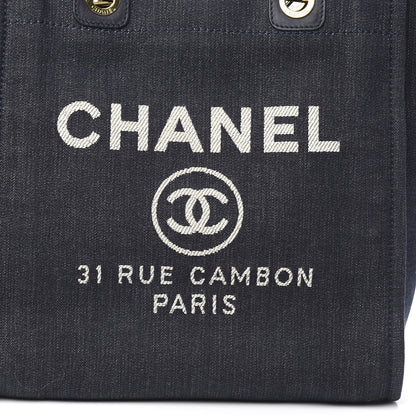 Chanel Denim Mini Deauville Tote Dark Blue 10 of 10