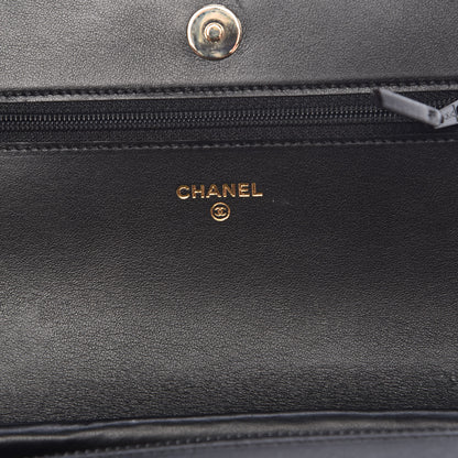 Chanel Caviar Chevron Quilted Boy Wallet On Chain WOC Black 6 of 10