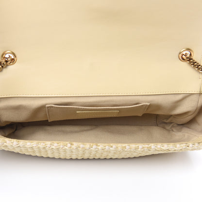 Saint Laurent Raffia Medium Monogram Kate Satchel Naturale 5 of 15