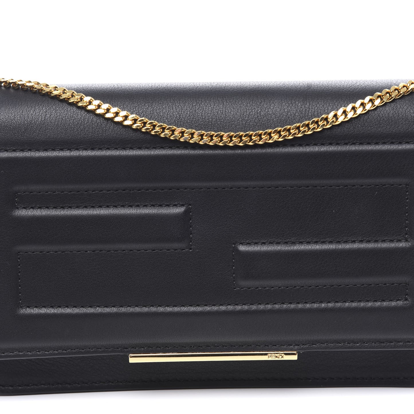 Vitello Flamingo Tube Wallet on Chain Black