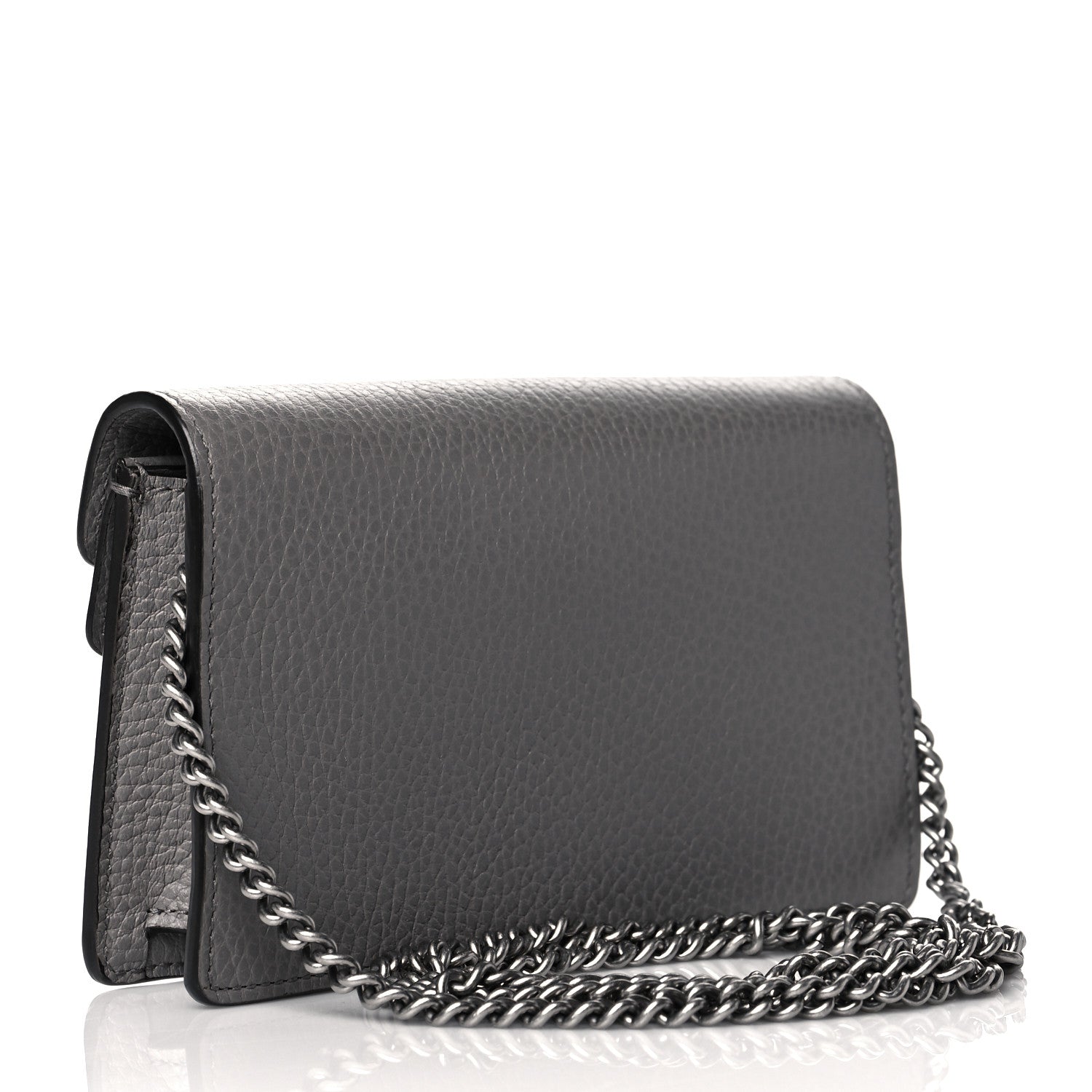 Gucci Dollar Calfskin Crystal Super Mini Dionysus Shoulder Bag Dusty Grey Black Diamond 3 of 9