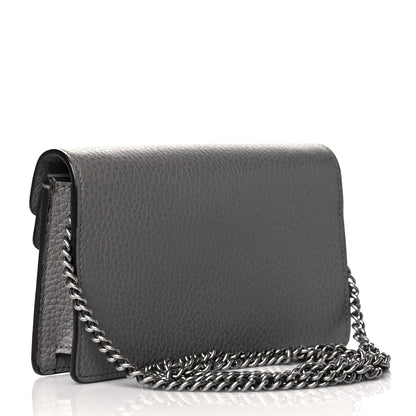 Gucci Dollar Calfskin Crystal Super Mini Dionysus Shoulder Bag Dusty Grey Black Diamond 3 of 9