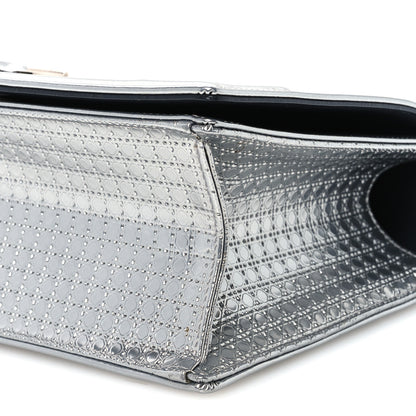Christian Dior Metallic Patent Micro-Cannage Medium Diorama Flap Bag Silver 9 of 10