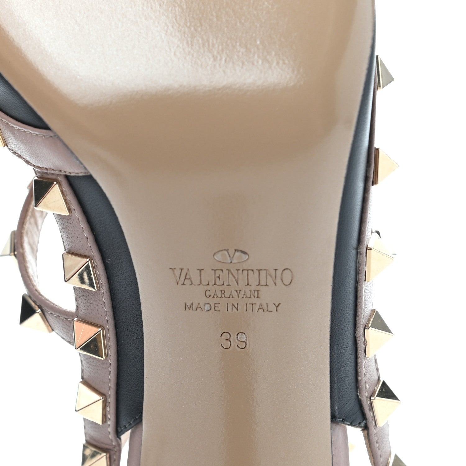 Valentino Garavani Nappa Rockstud Ankle Strap Pumps 39 Black Poudre 7 of 7