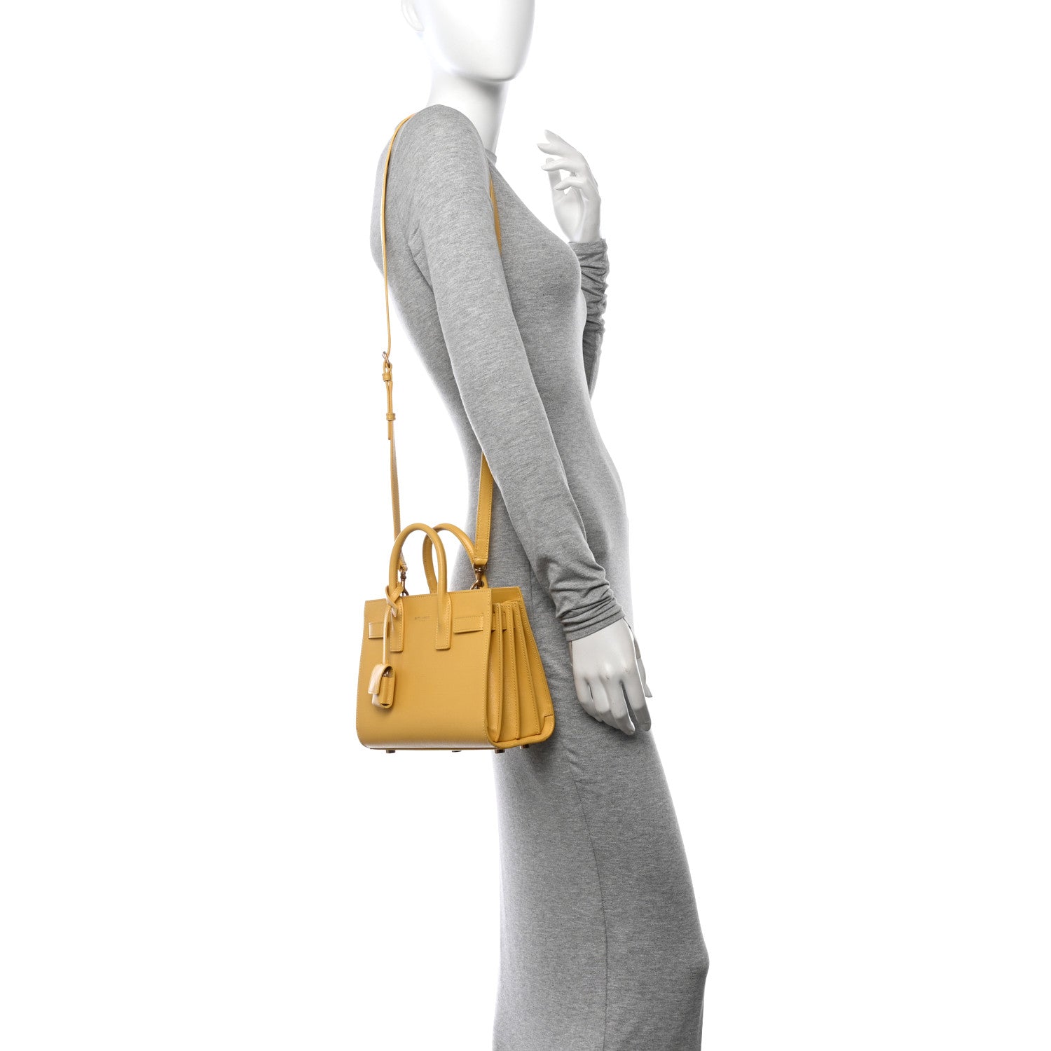 Saint Laurent Grained Calfskin Nano Sac De Jour Jaune 2 of 11