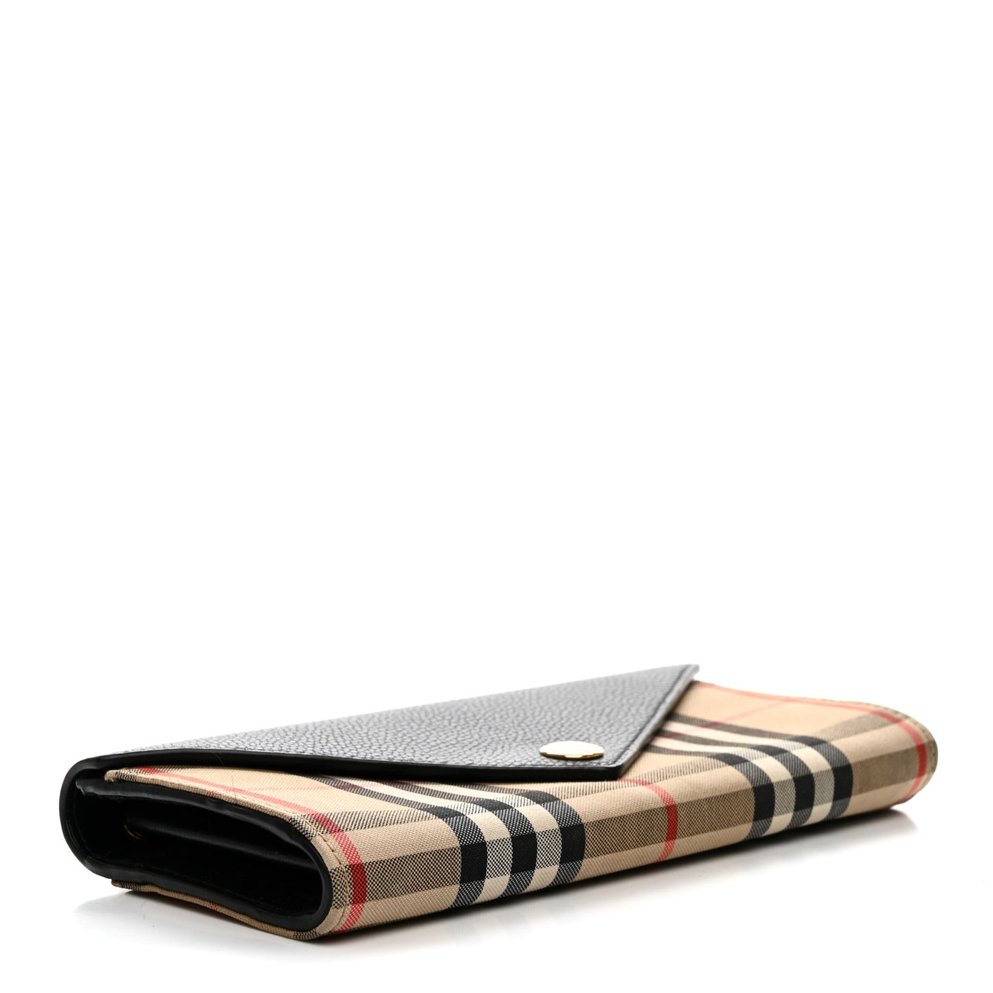 Vintage Check Grain Calfskin Halton Wallet Black