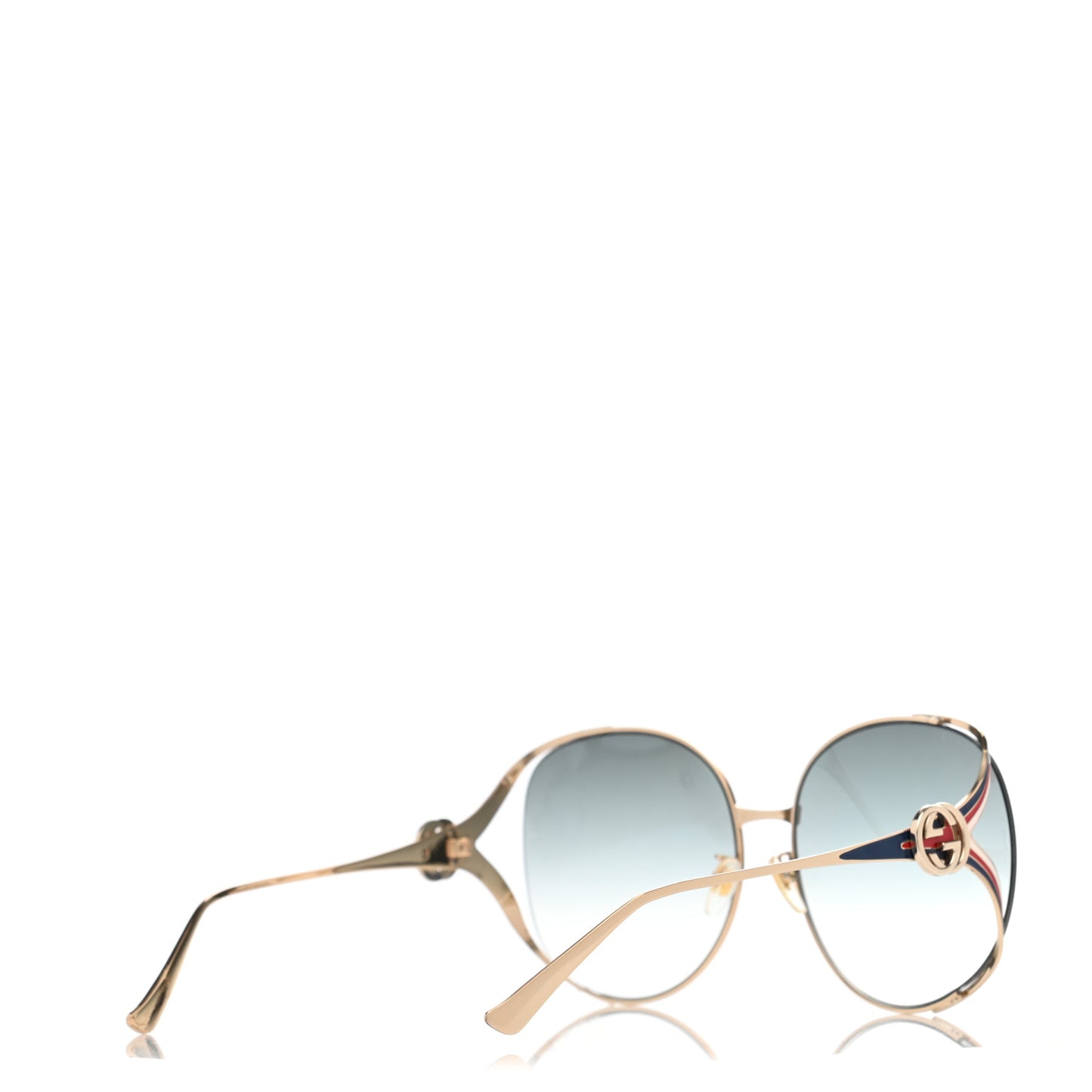 Metal Oversized Round Frame GG0225S Sunglasses Gold