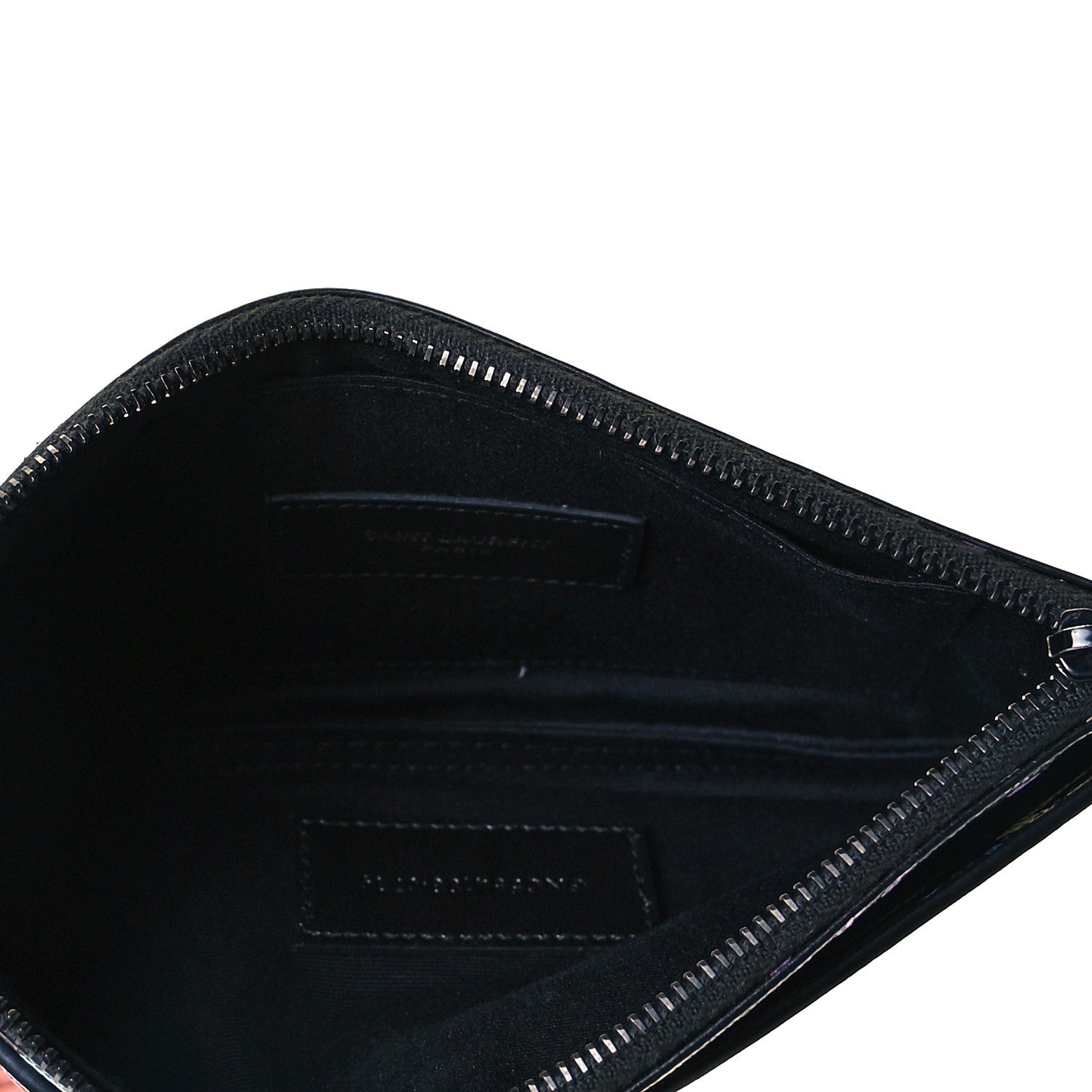 Saint Laurent Grain De Poudre Classic Monogram Multicolor Graphic Print Bill Pouch Black 7 of 7