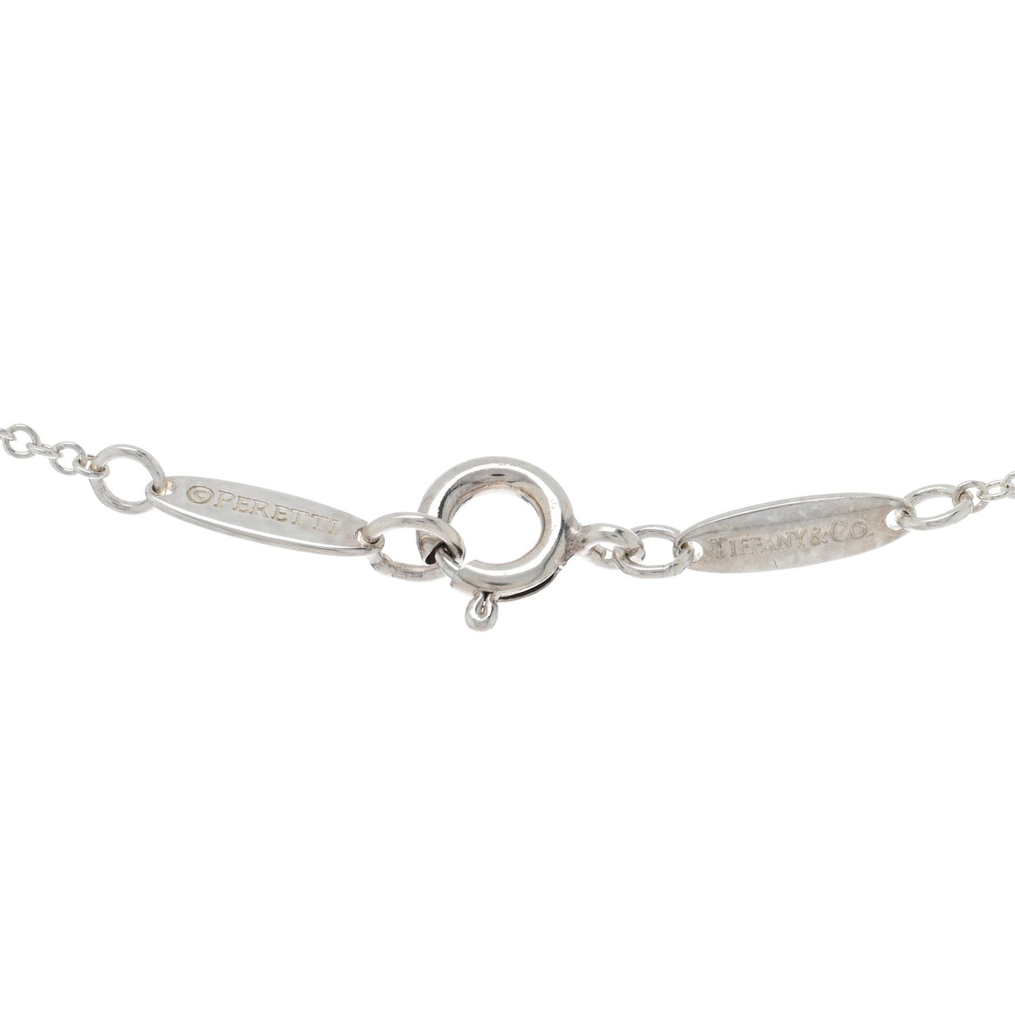 Sterling Silver Rhodonite Elsa Peretti Open Heart Pendant Necklace