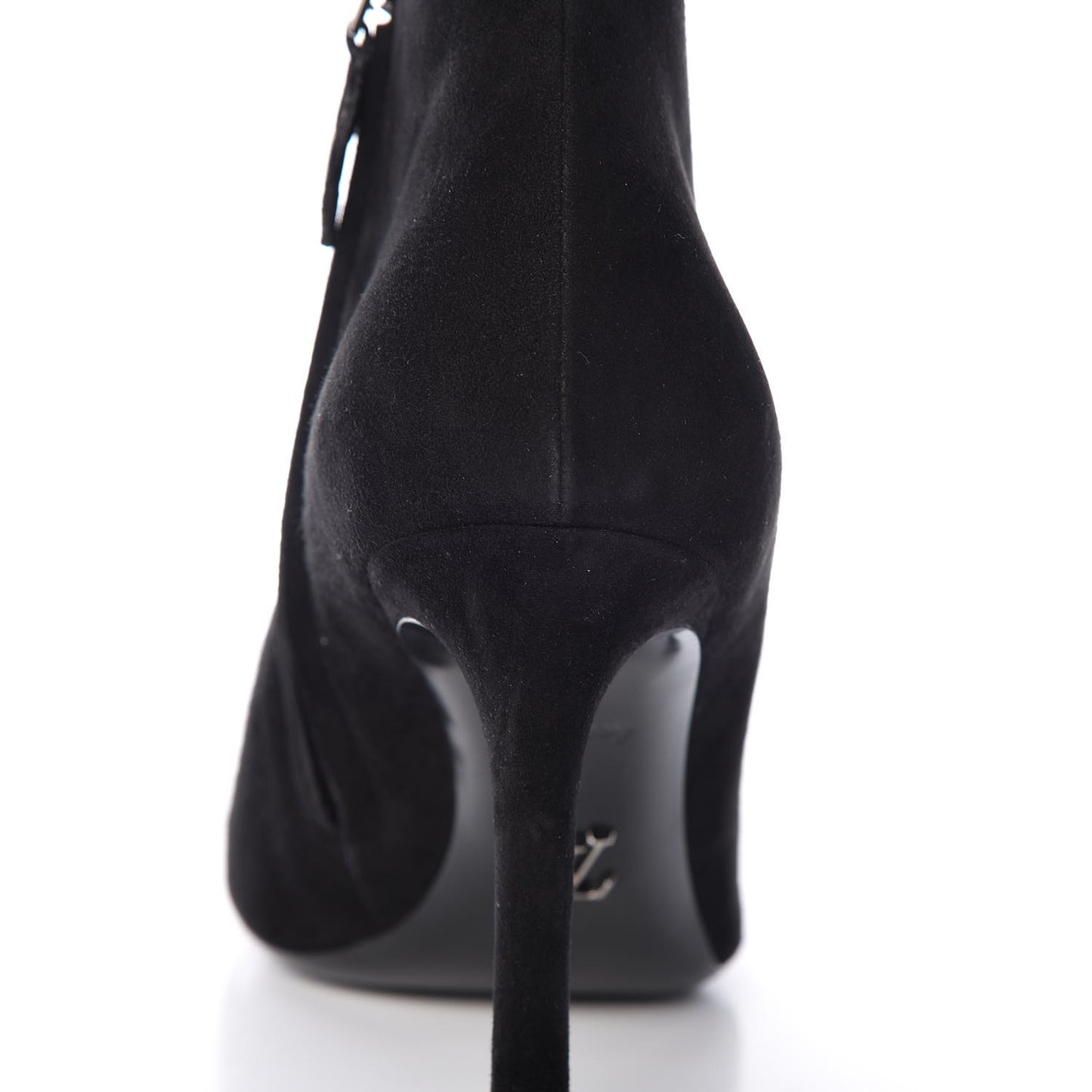 Suede Dark Muse Peep Toe Ankle Boots 41 Black