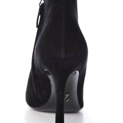 Louis Vuitton Suede Dark Muse Peep Toe Ankle Boots 41 Black 5 of 12
