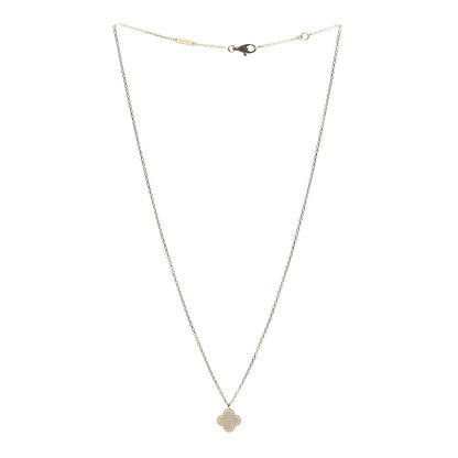 Van Cleef & Arpels 18K Yellow Gold Mother of Pearl Sweet Alhambra Pendant Necklace 3 of 8