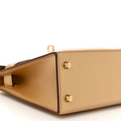 Hermes Metallic Chevre Chamkilight Mini Kelly Sellier 20 Dore 8 of 10