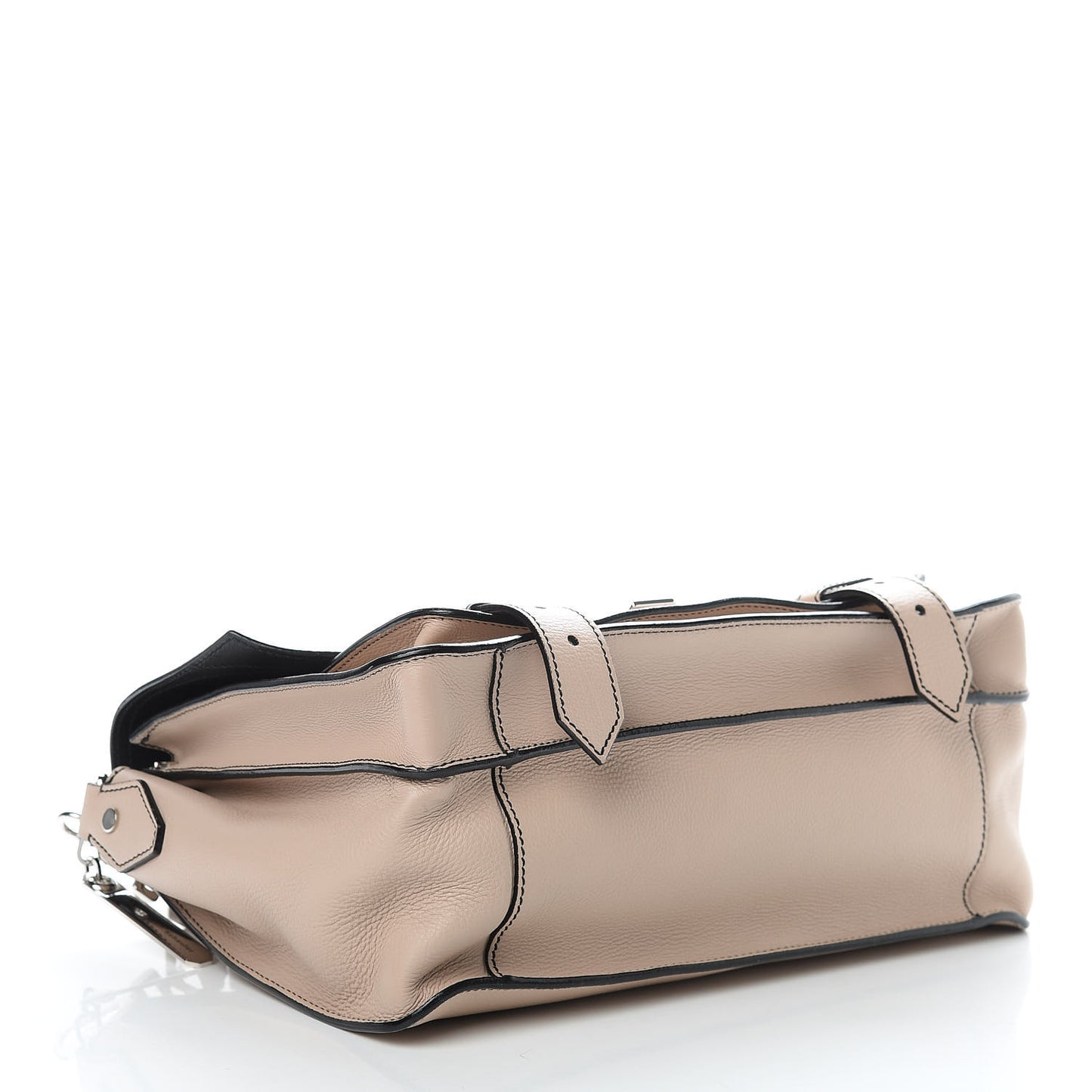 Grained Calfskin Medium Contrast Stitch PS1 Satchel Sand