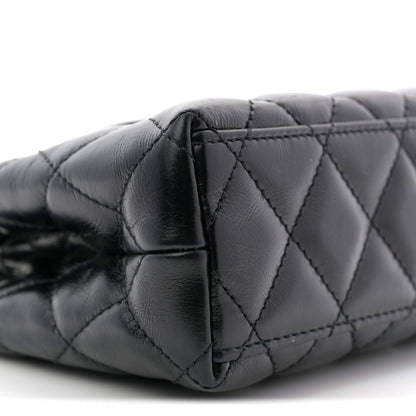 Chanel Shiny Aged Calfskin Quilted Nano Kelly Shopper Black 9 of 11