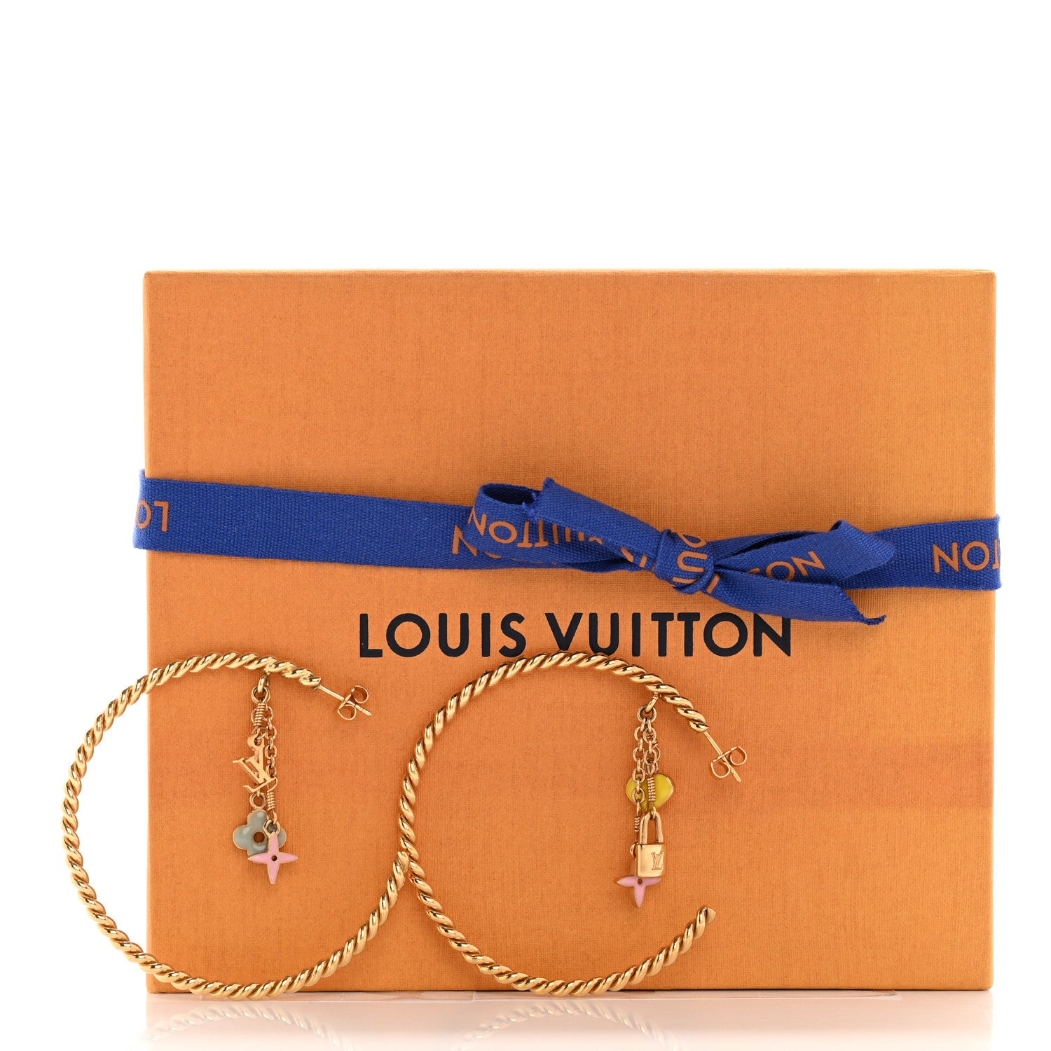 Louis Vuitton Sweet Monogram Creole Hoop Earrings Gold 5 of 5