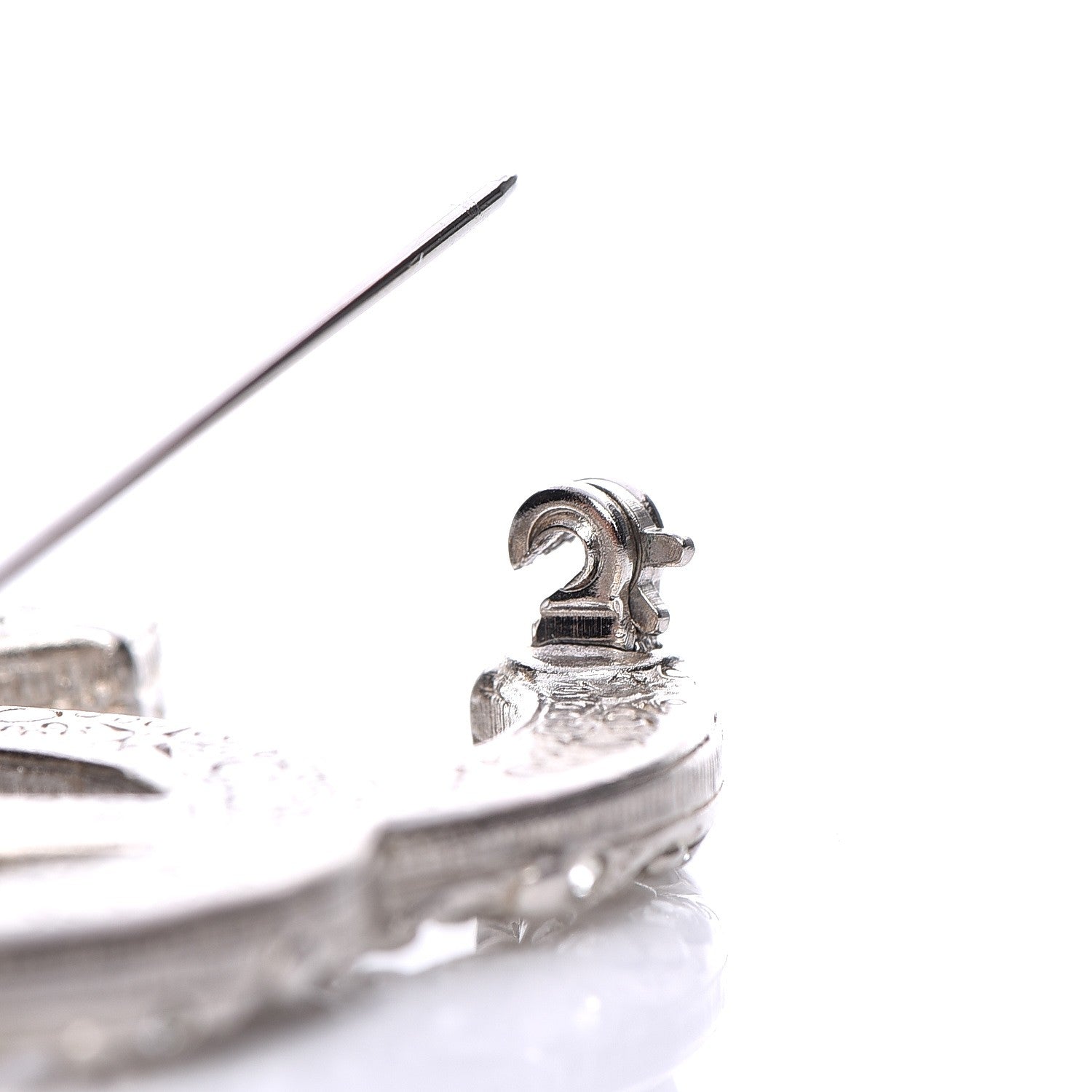Chanel Crystal Large CC Brooch Silver 4 of 5