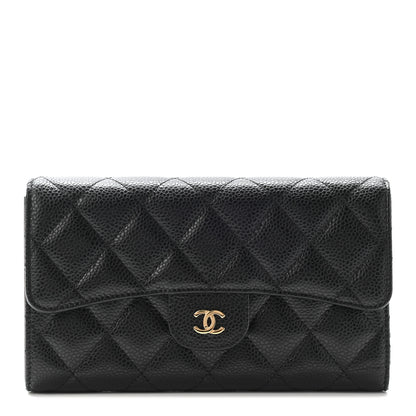 Chanel Caviar Quilted Large Flap Wallet Black 1 of 7