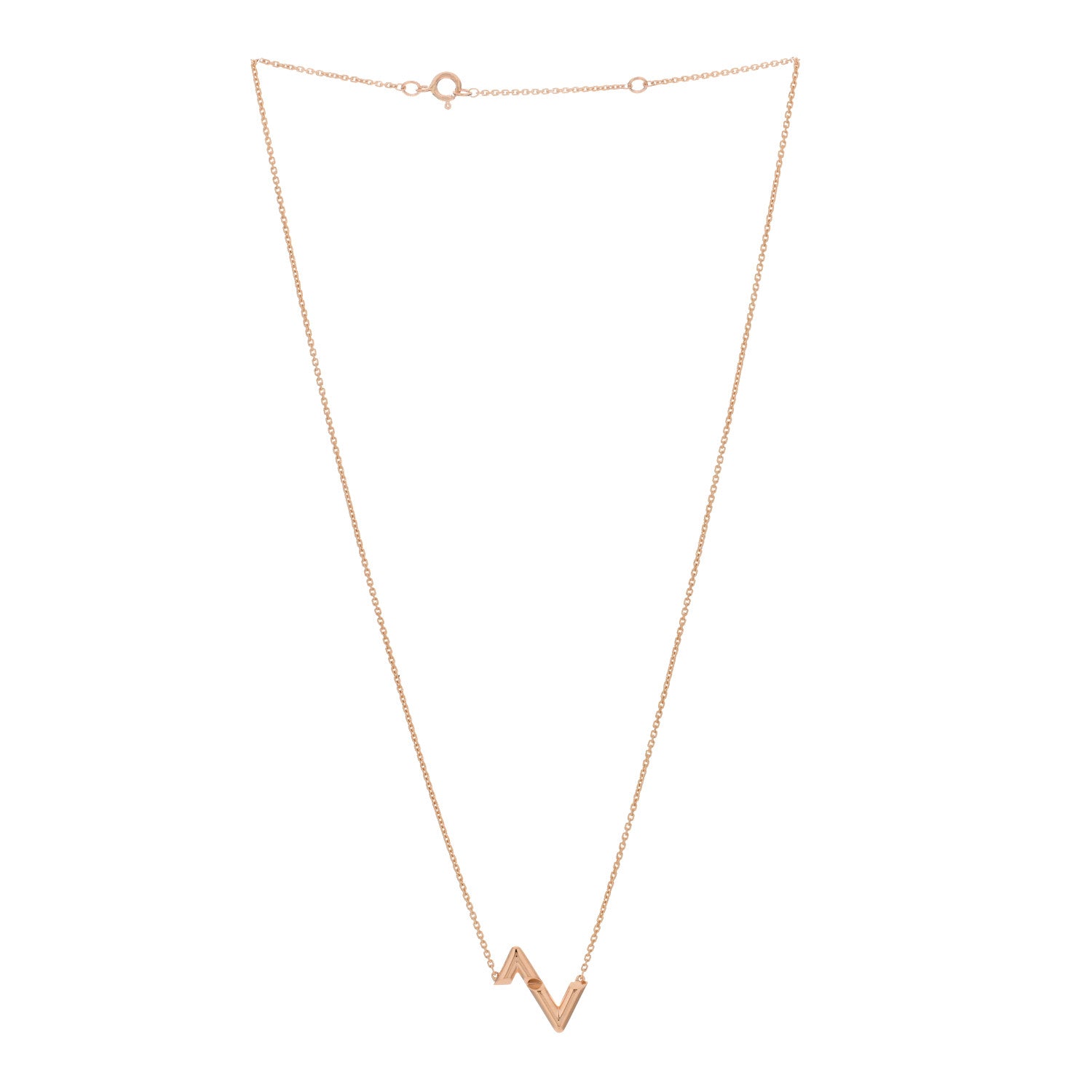 Louis Vuitton 18K Pink Gold LV Volt Upside Down Pendant Necklace 2 of 5