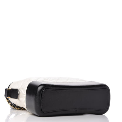Chanel Aged Calfskin Quilted Medium Gabrielle Hobo Black White 4 of 10
