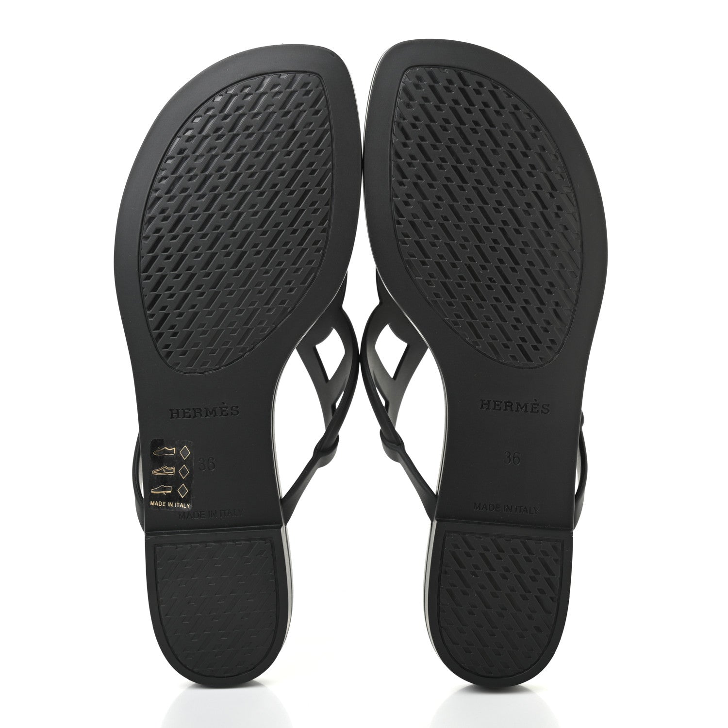 Hermes Rubber Womens Egerie Sandals 36 Black 5 of 8
