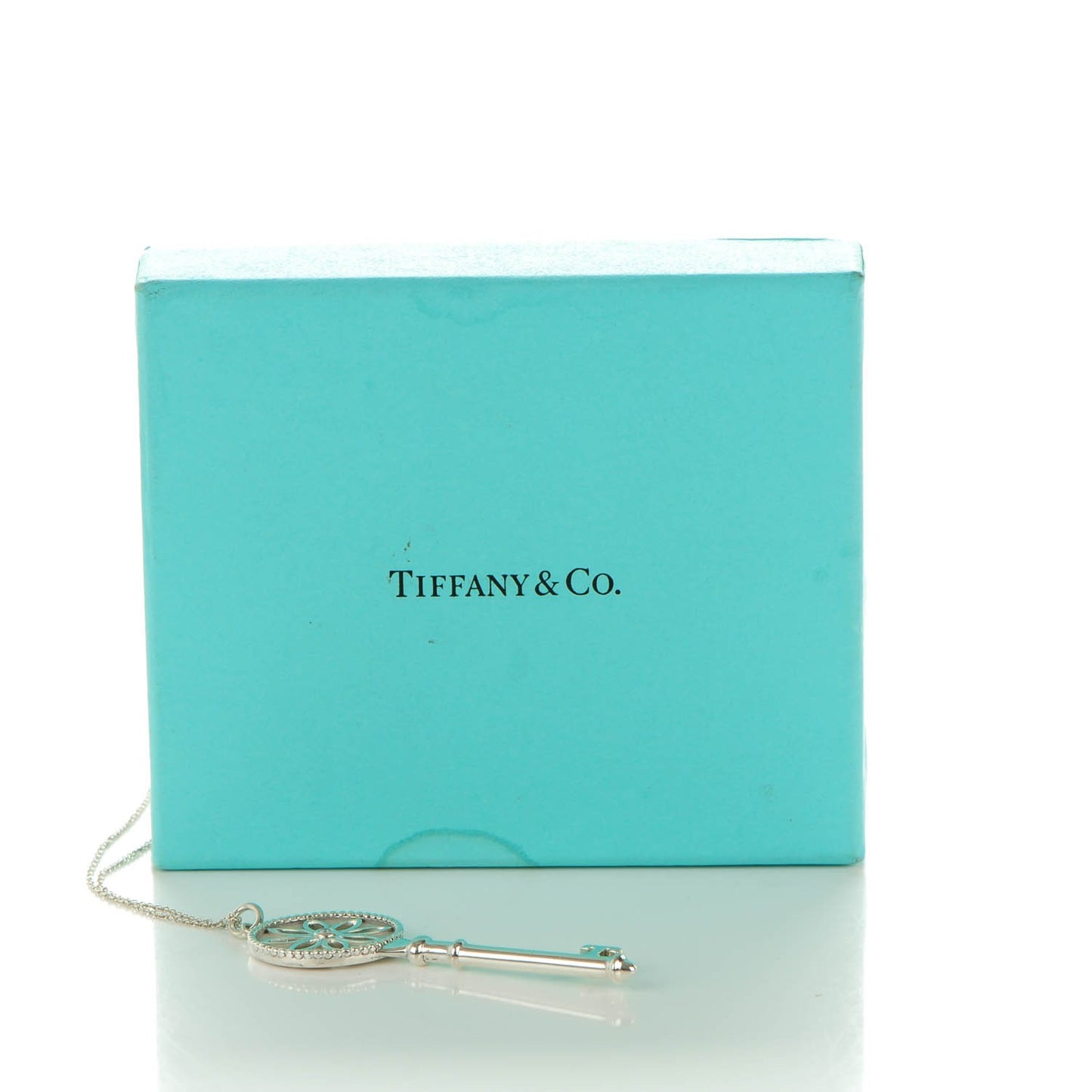 Sterling Silver Diamond Large Daisy Key Pendant Necklace