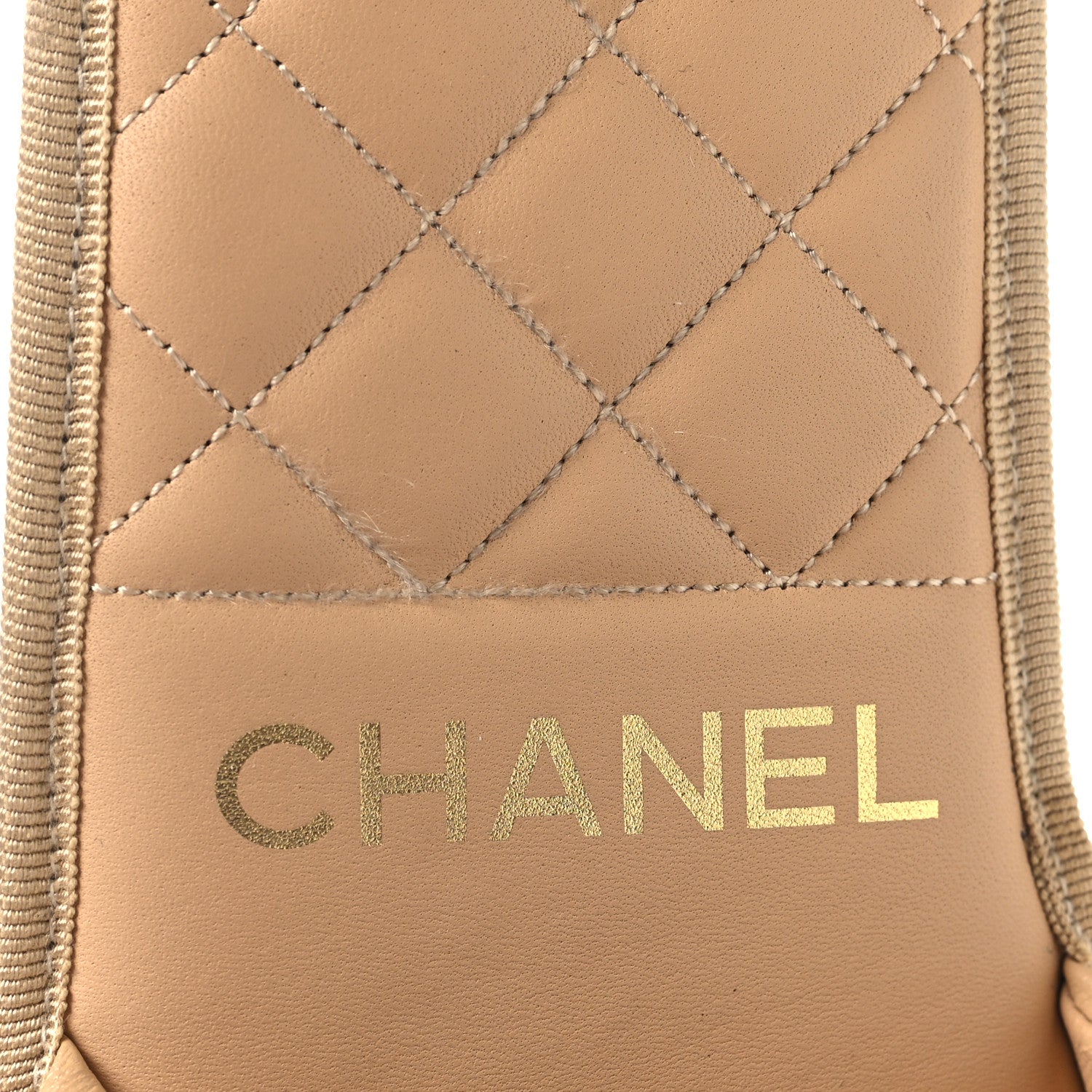 Chanel Lambskin Pearl Chain Flat Slipper Sandals M  Beige 9 of 9