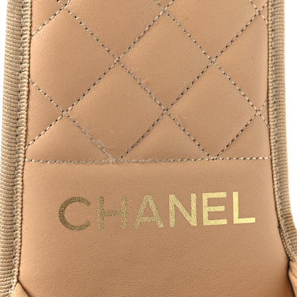 Chanel Lambskin Pearl Chain Flat Slipper Sandals M  Beige 9 of 9