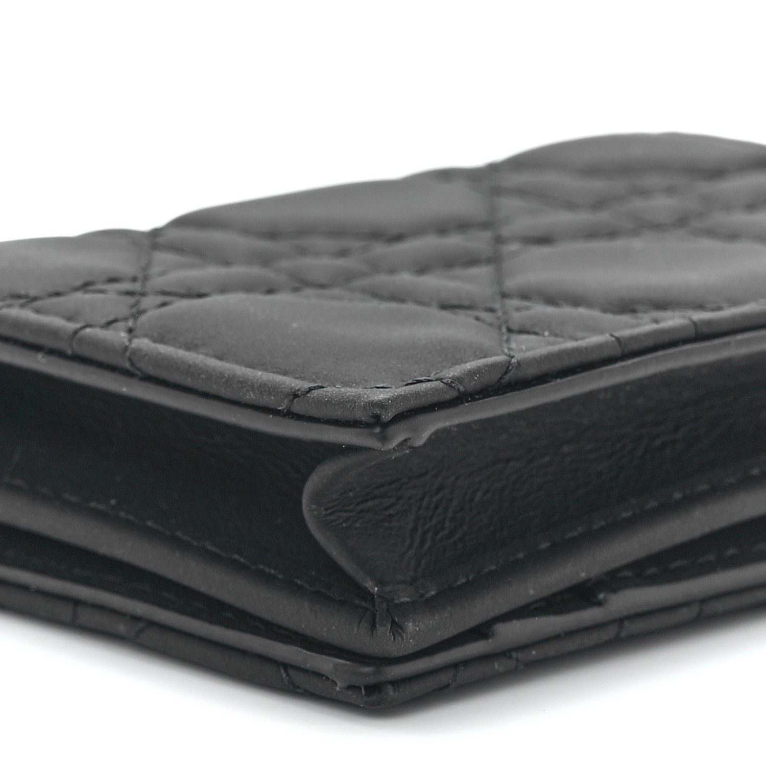 Christian Dior Ultra Matte Calfskin Small Lady Dior Flap Card Holder Black 9 of 11