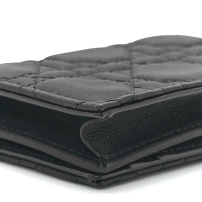 Christian Dior Ultra Matte Calfskin Small Lady Dior Flap Card Holder Black 9 of 11