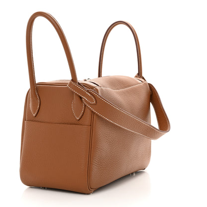 Hermes Taurillon Clemence Lindy 26 Gold 3 of 11