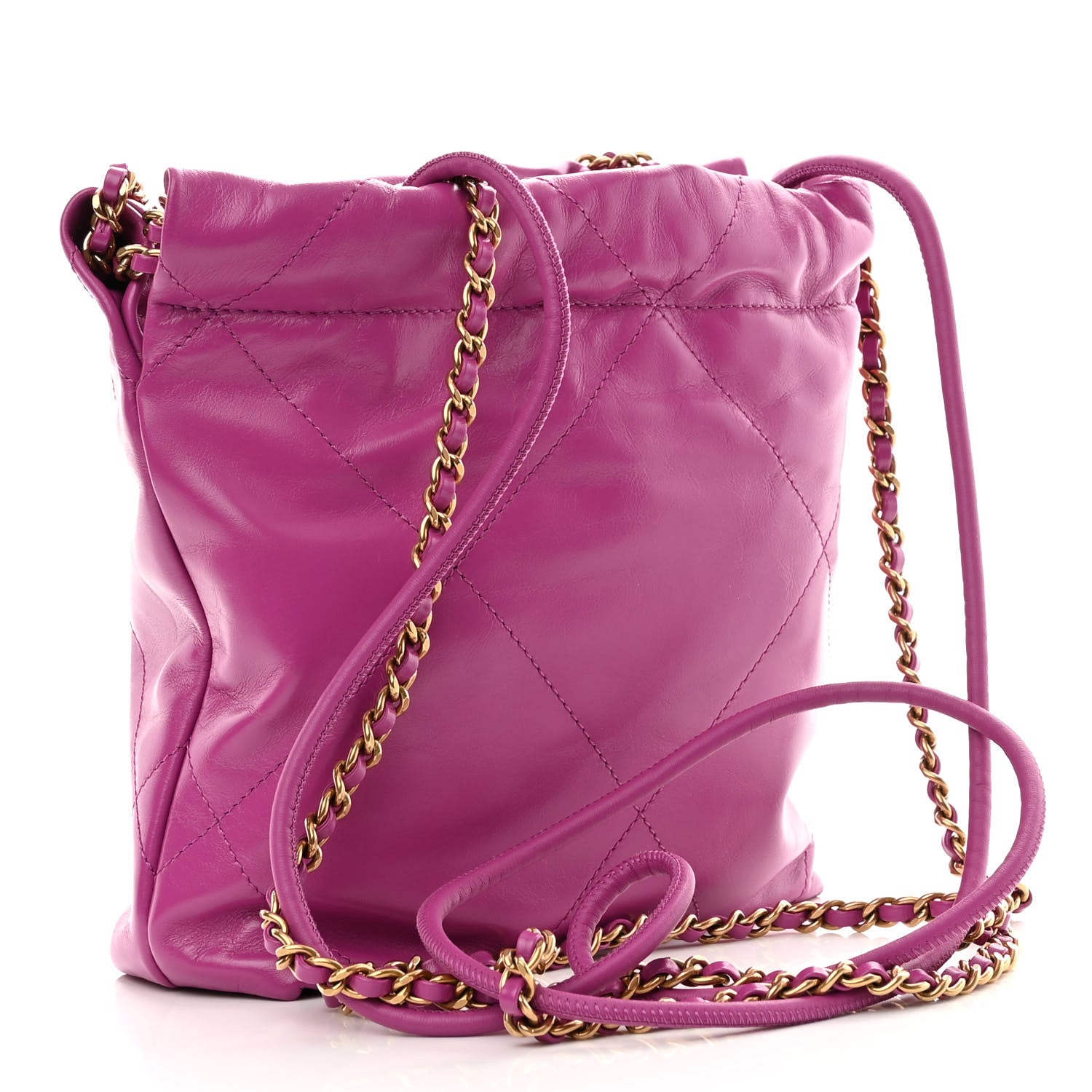 Chanel Shiny Calfskin Quilted Mini Chanel 22 Purple 3 of 10