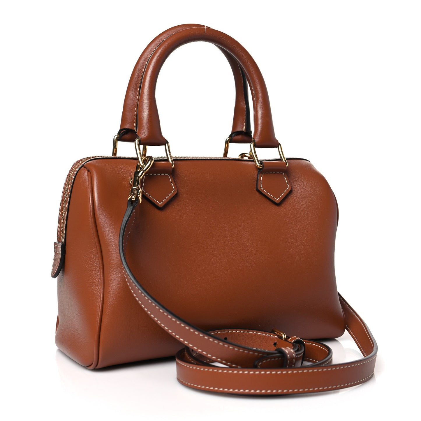 Smooth Calfskin Triomphe Small Boston Bag Tan