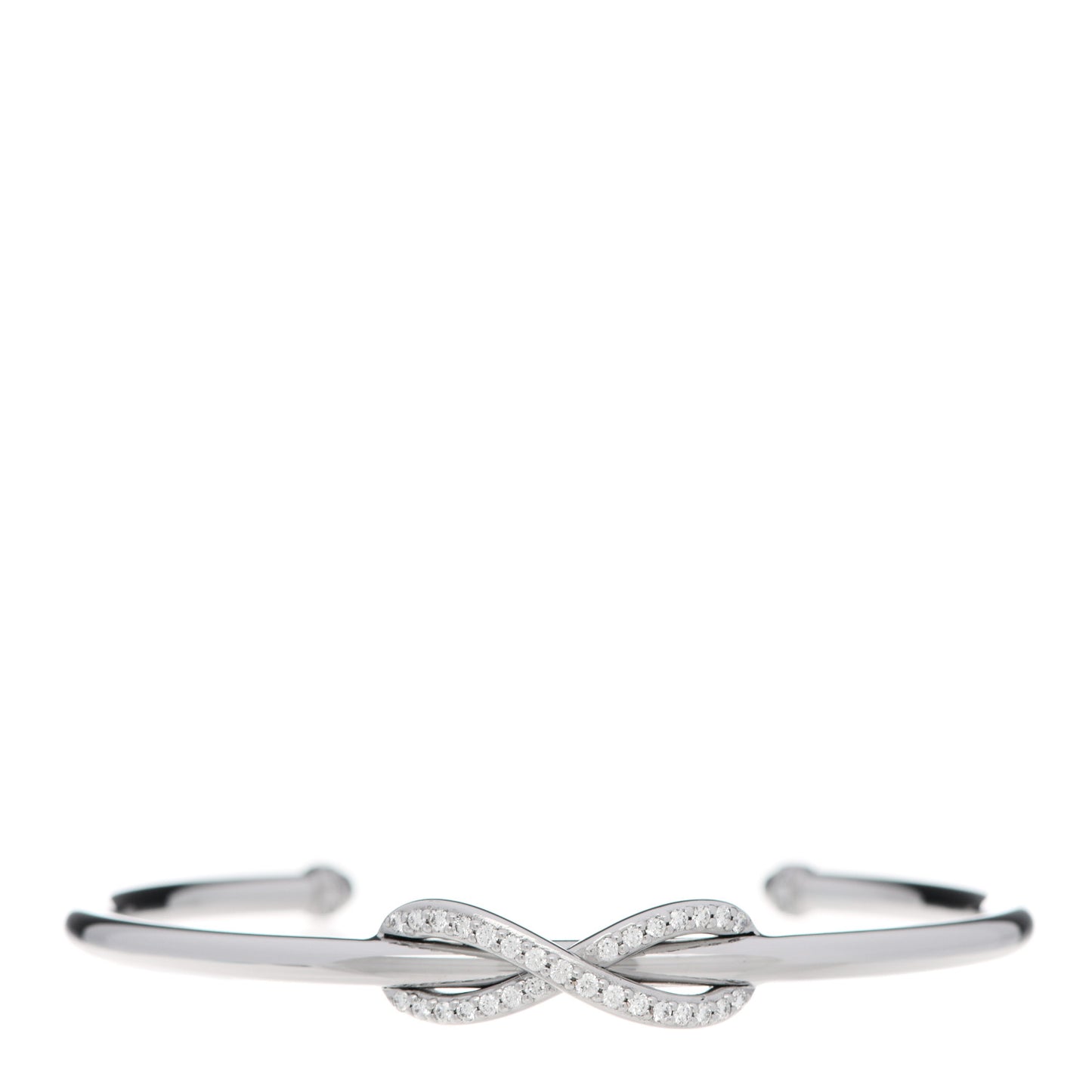 18K White Gold Diamond Infinity Cuff Bracelet