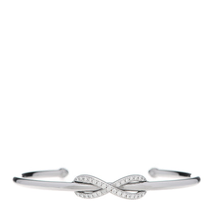 Tiffany 18K White Gold Diamond Infinity Cuff Bracelet 1 of 5