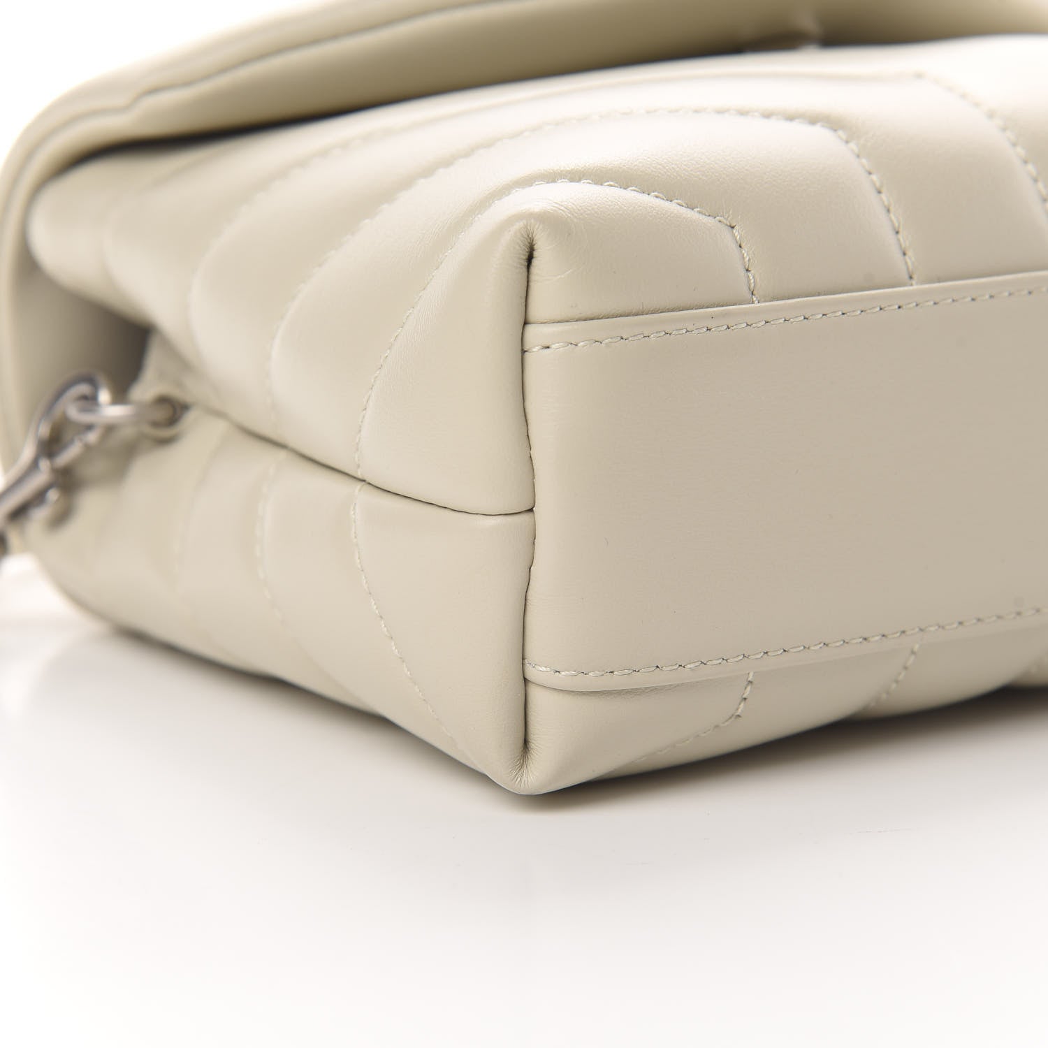 Saint Laurent Calfskin Y Quilted Monogram Toy Loulou Crossbody Bag Ivory 9 of 11