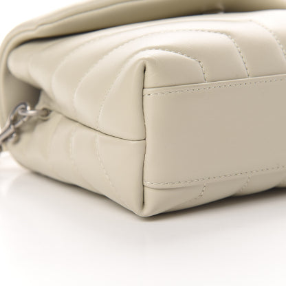 Saint Laurent Calfskin Y Quilted Monogram Toy Loulou Crossbody Bag Ivory 9 of 11
