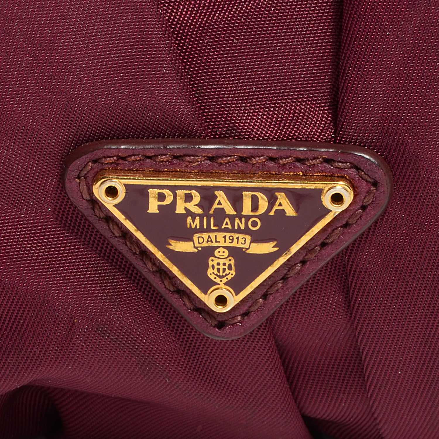 Prada Tessuto Nylon Origami Pleated Wristlet Wine 10 of 10