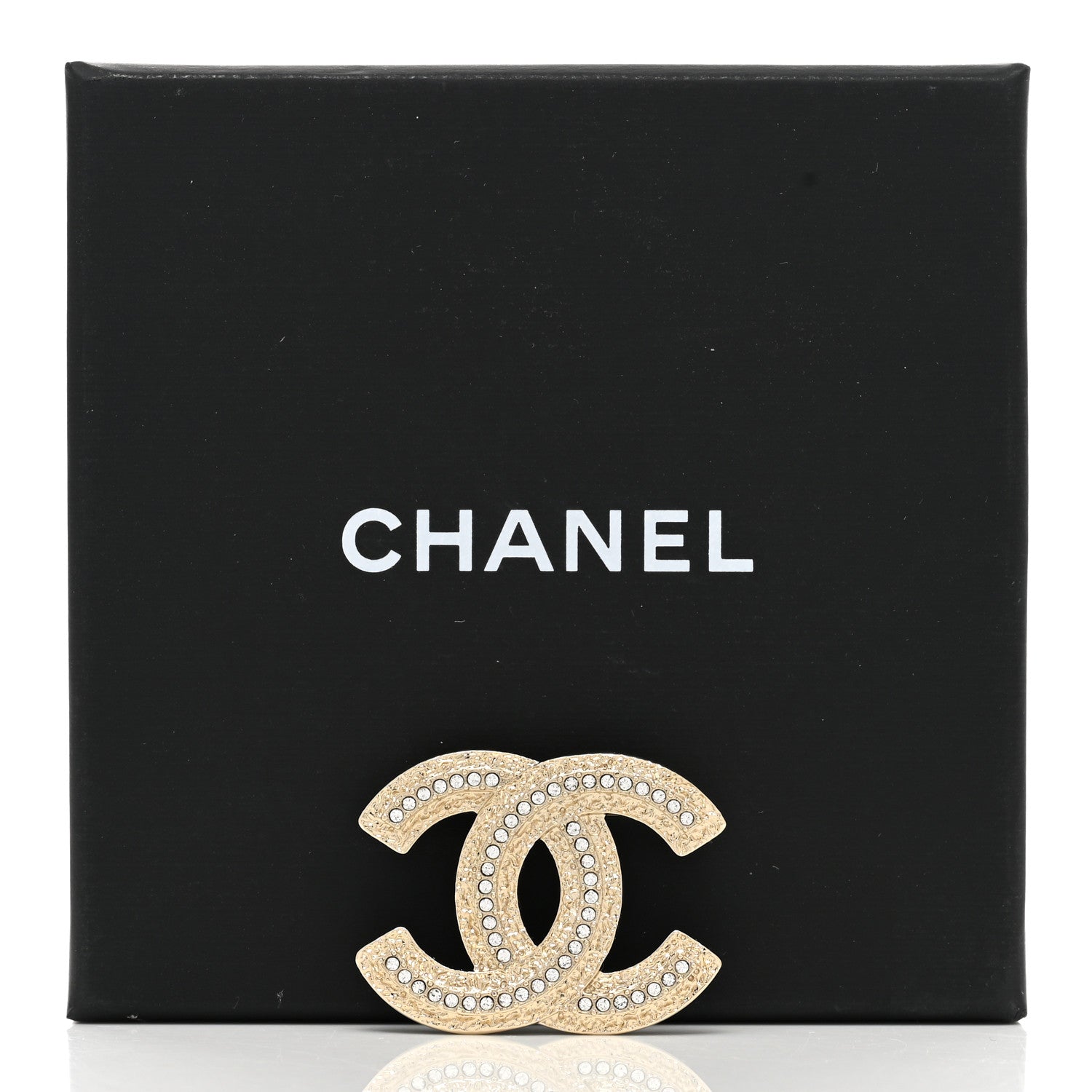 Chanel Metal Crystal Baguette CC Brooch Gold 5 of 5