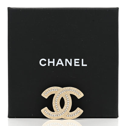 Chanel Metal Crystal Baguette CC Brooch Gold 5 of 5