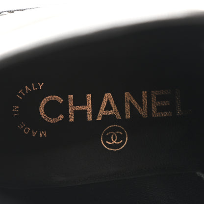 Chanel Calfskin Grosgrain Chain Lace Up CC Short Boots 40 Black 8 of 9