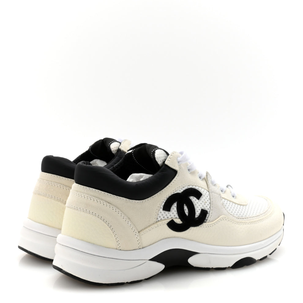 CHANEL 25S SNEAKERS 35MM IN WHITE CALFSKIN